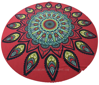 china Large Round Beach microfiber cloth Manufacturer All Over Heat Transfer printing Travel Sandy Beach Towels Factory
